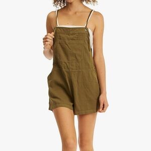 Billabong Olive Green Overall short jumpsuit - Large